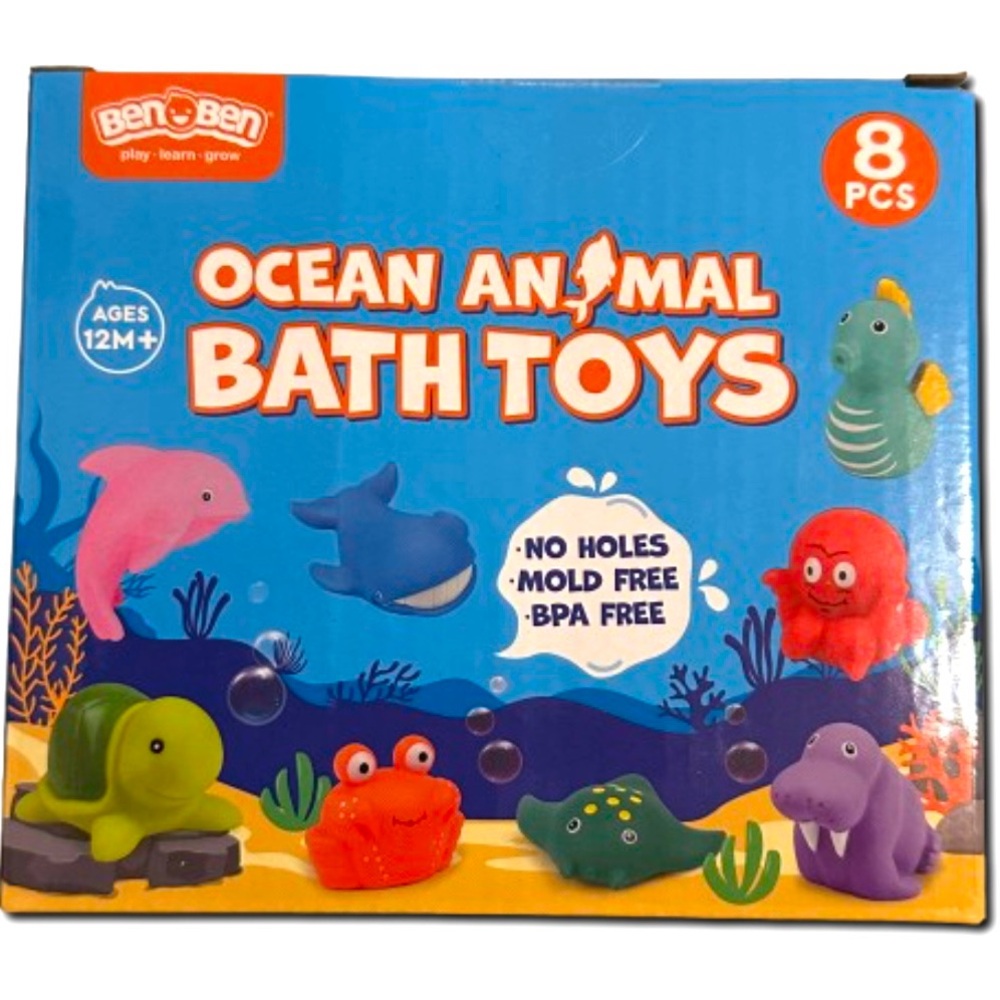 LotFancy Ocean Animal Bath Toy Collection
for Kids Ages 1-3, 8PCS No Holes NEW!